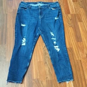 Old Navy Rockstar Super Skinny High-Rise Raw Hem Ankle Jeans